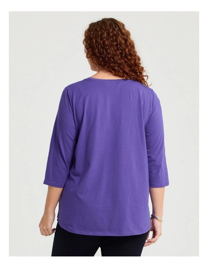 Australian Cotton 3/4 T-shirt Mid Liberty Purple image 2