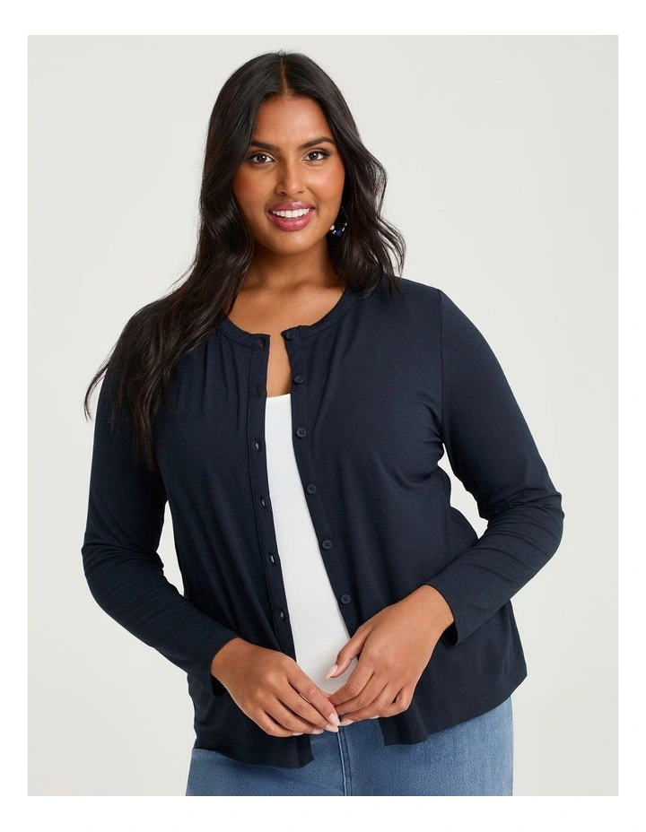 Australian Wool Blend Cardigan Navy image 1