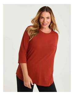 Australian Cotton 3/4 T-shirt Red Clay