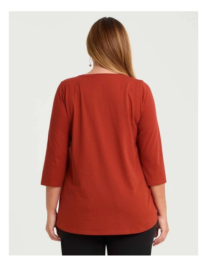 Australian Cotton 3/4 T-shirt Red Clay image 2