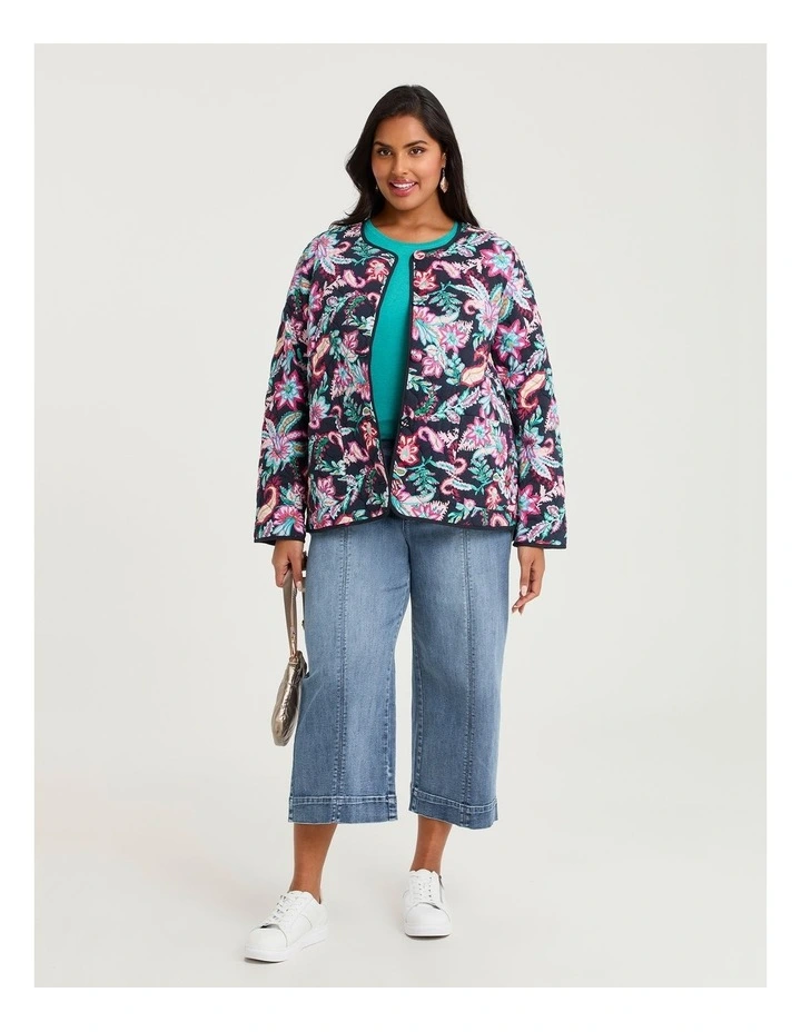 Australian Wool Blend Crew Neck Top in Jade image 4