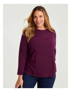 Australian Cotton Boat Neck Top Wine