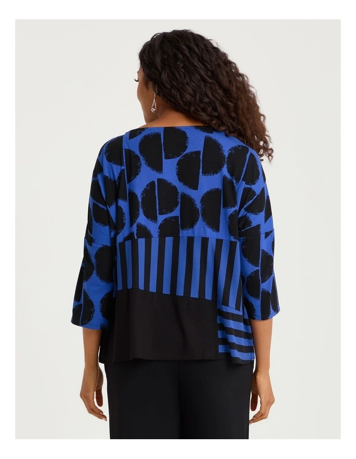 Natural Horizon Top in Multi Spot Print image 2