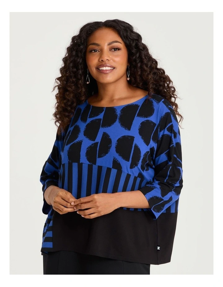 Natural Horizon Top in Multi Spot Print image 3