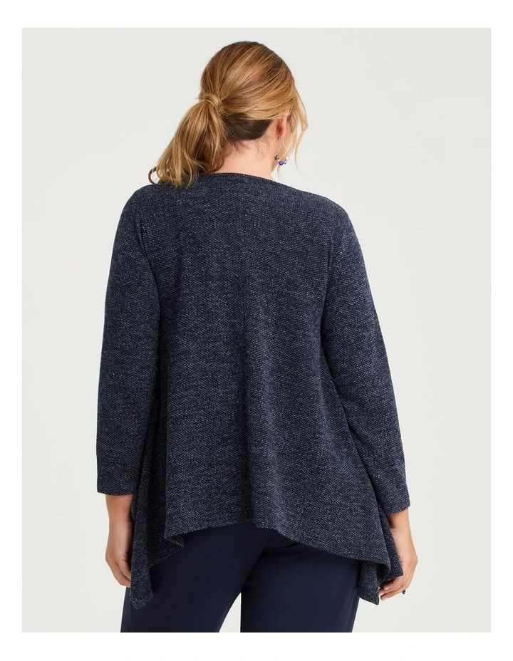 Waffle Snug Cardigan Indigo Melange image 2