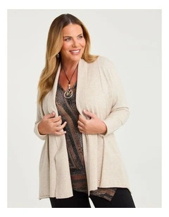 Drape Collar Cozy Cardigan Oatmeal