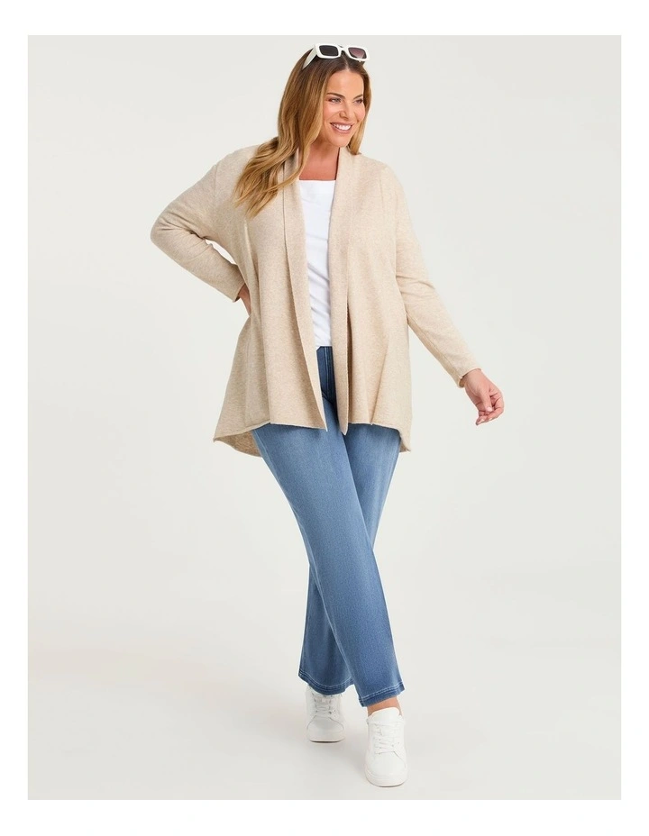 Drape Collar Cozy Cardigan Oatmeal image 4