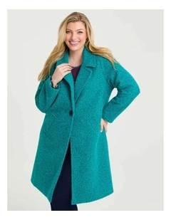 Cocoon Longline Jacket in Dark Jade