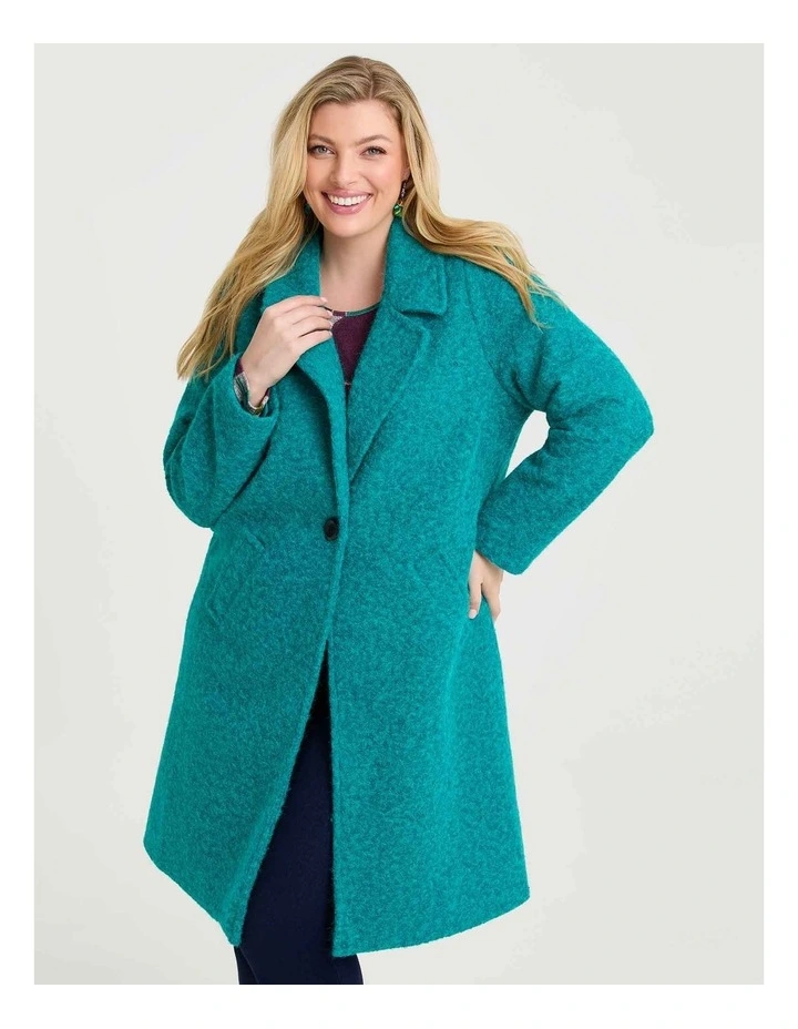 Cocoon Longline Jacket in Dark Jade image 1