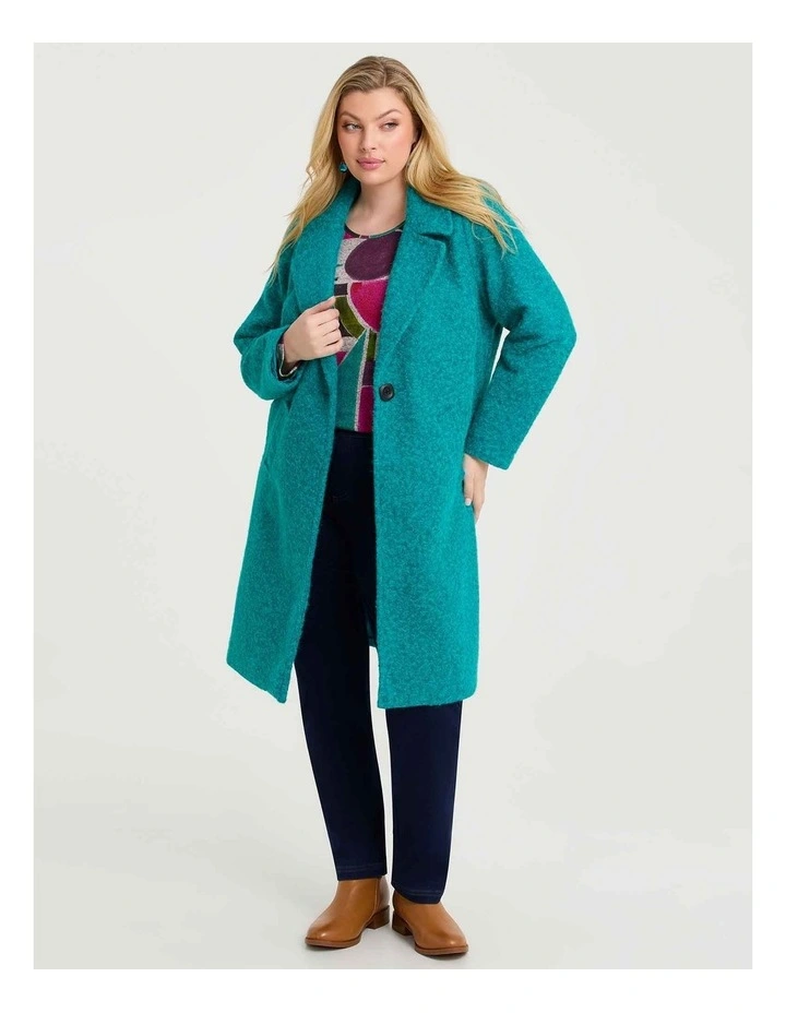 Cocoon Longline Jacket in Dark Jade image 3
