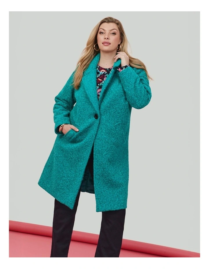 Cocoon Longline Jacket in Dark Jade image 4