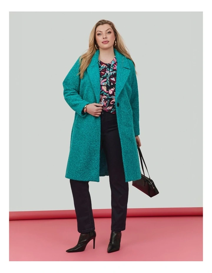 Cocoon Longline Jacket in Dark Jade image 5