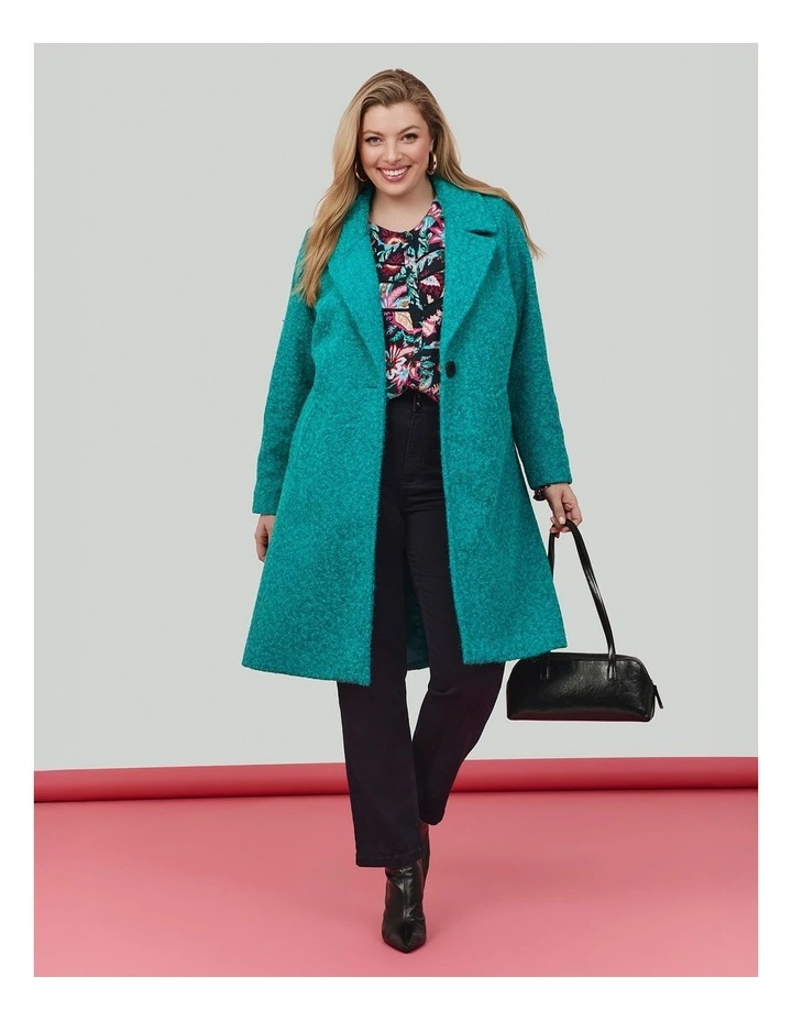 Cocoon Longline Jacket in Dark Jade image 6