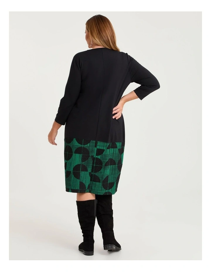 Eclipse Spliced Natural Dress Black/jade Green image 2