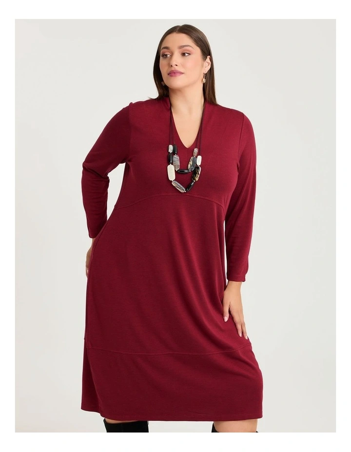 Natural Halo Ponte Rouge Dress Deep Red/black image 3