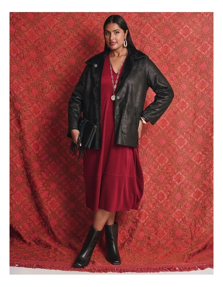 Natural Halo Ponte Rouge Dress Deep Red/black image 4