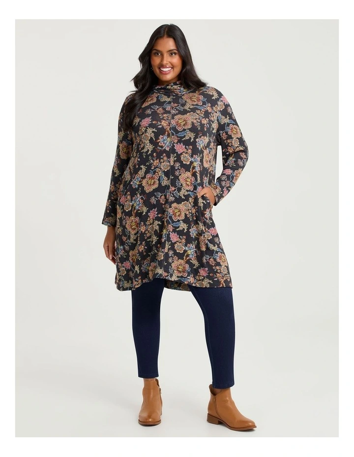 Bamboo Cosy Knit Mock Neck Dress Print image 1