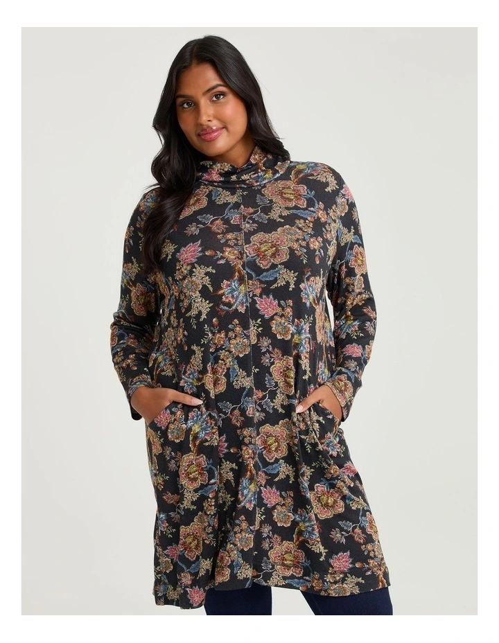 Bamboo Cosy Knit Mock Neck Dress Print image 4