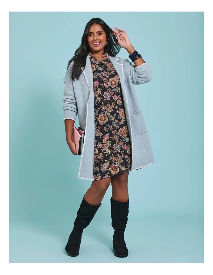 Bamboo Cosy Knit Mock Neck Dress Print image 6