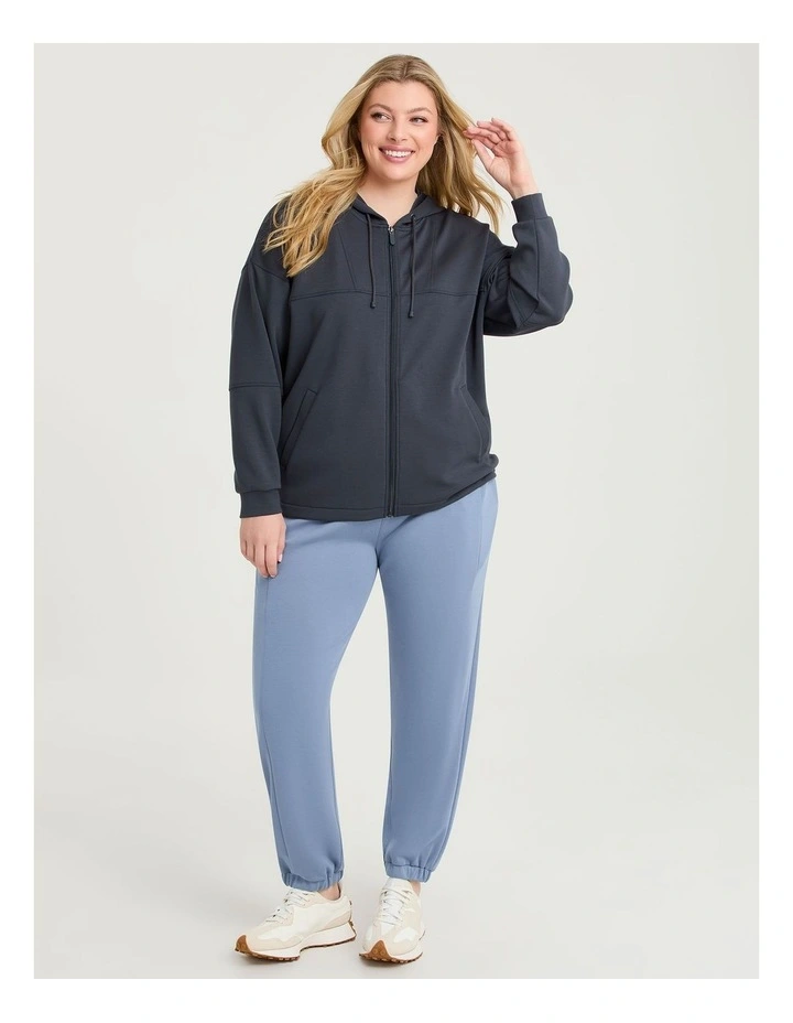 Luxe Touch Seam Detail Hoodie Platinum Steel image 4