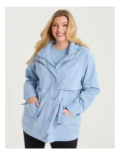 Lightweight Travel Parka Jacket Icy Blue