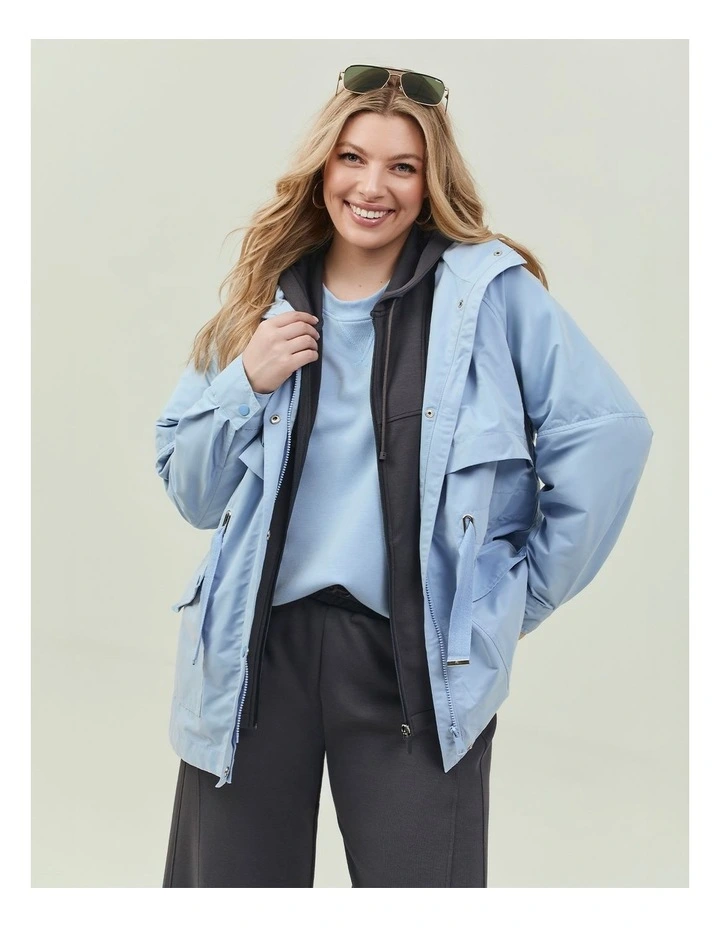 Lightweight Travel Parka Jacket Icy Blue image 4