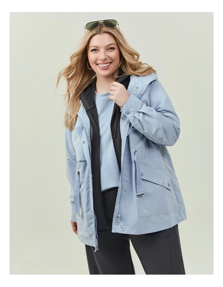 Lightweight Travel Parka Jacket Icy Blue image 5