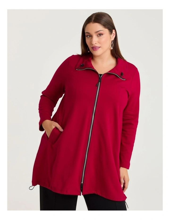 Bamboo Ponte Carmine Jacket Deep Red image 1