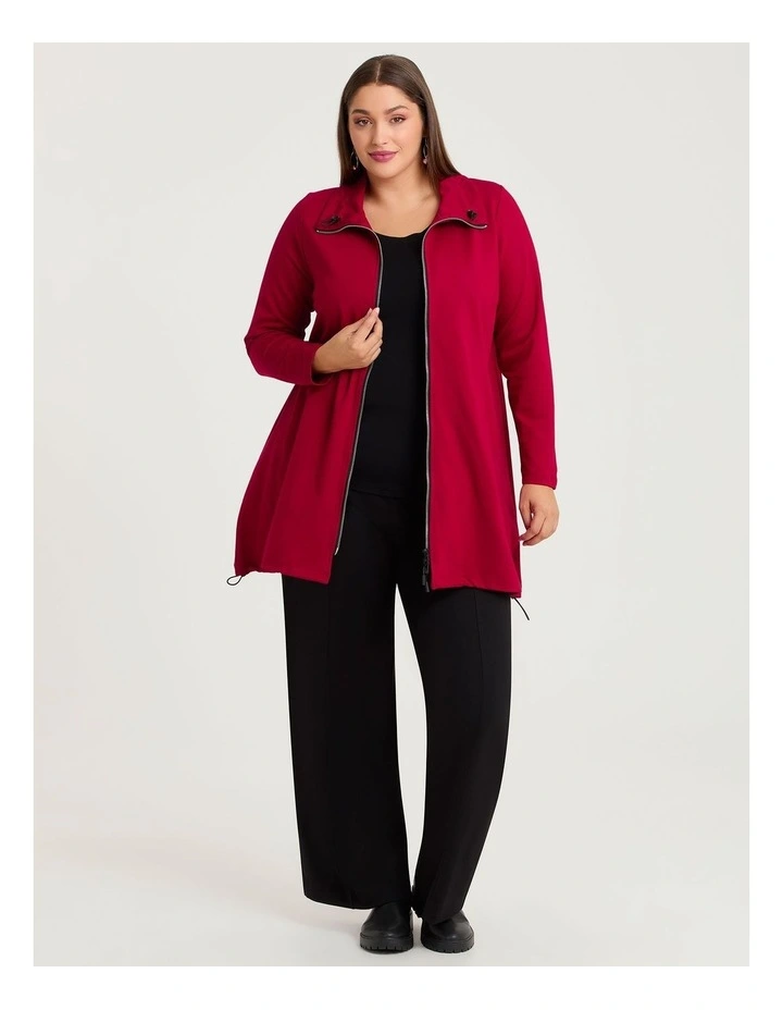 Bamboo Ponte Carmine Jacket Deep Red image 4