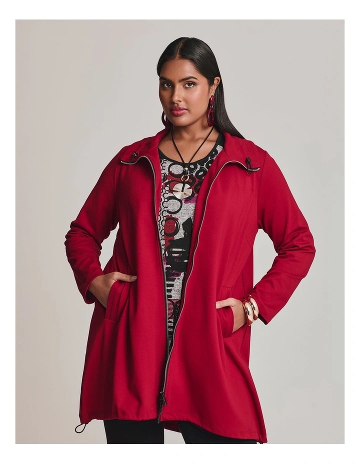 Bamboo Ponte Carmine Jacket Deep Red image 5