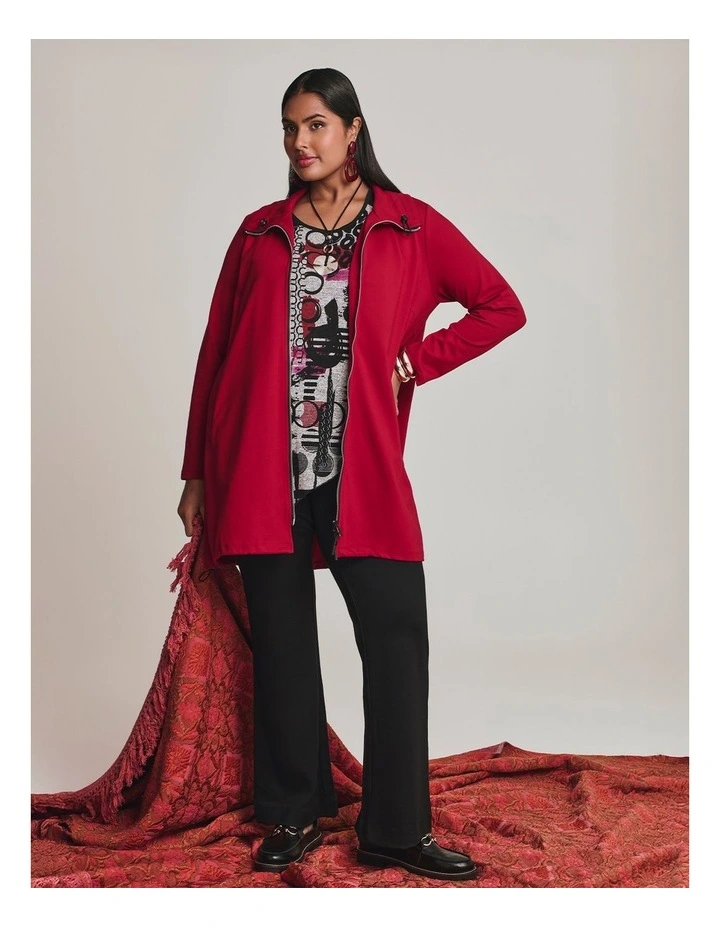 Bamboo Ponte Carmine Jacket Deep Red image 6
