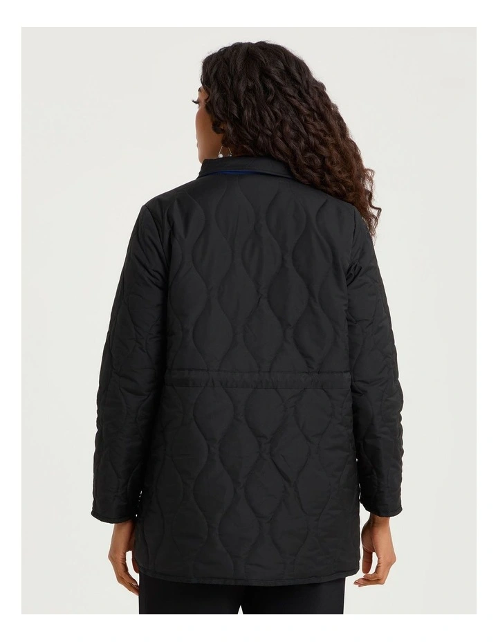 Reversible Maia Shower Jacket in Lapis Blue and Black image 3