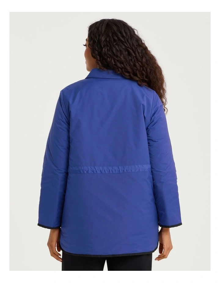 Reversible Maia Shower Jacket in Lapis Blue and Black image 4