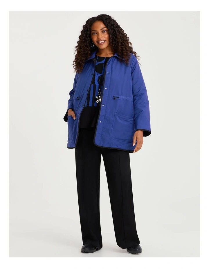 Reversible Maia Shower Jacket in Lapis Blue and Black image 5