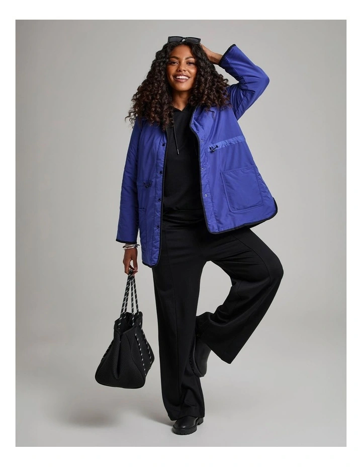 Reversible Maia Shower Jacket in Lapis Blue and Black image 7