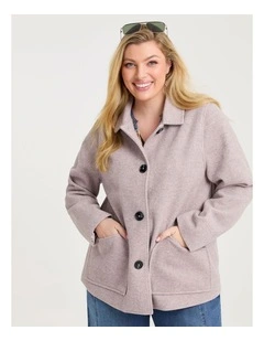 Textured Twill Crop Jacket Dusk Pink
