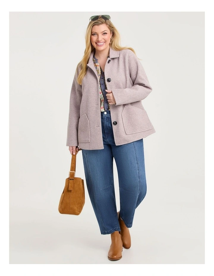 Textured Twill Crop Jacket Dusk Pink image 3