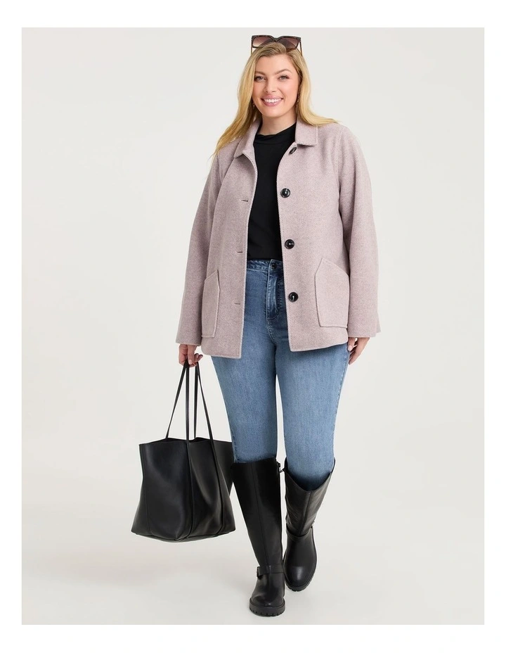 Textured Twill Crop Jacket Dusk Pink image 4