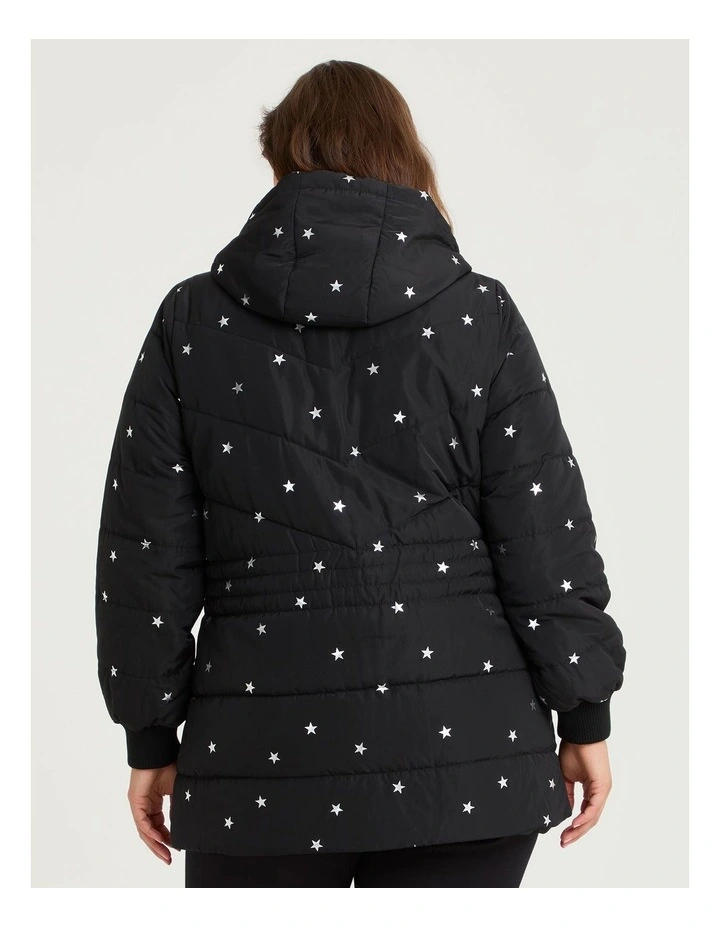 Quilted Puffer Jacket Print in Mini Star Print image 2