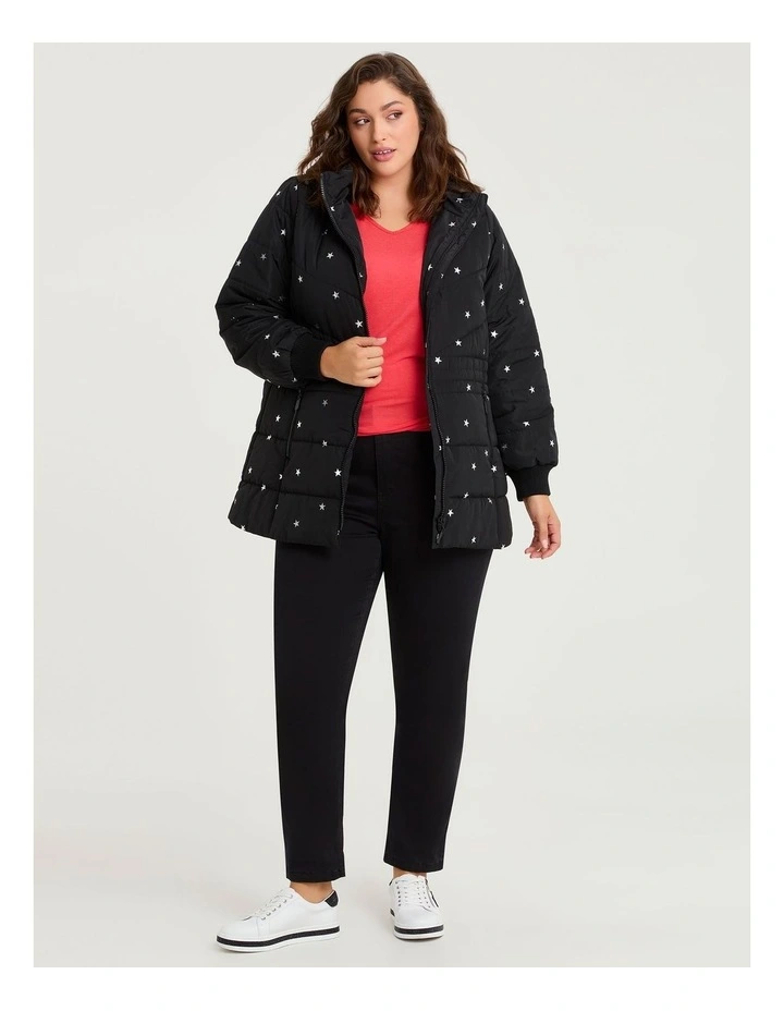 Quilted Puffer Jacket Print in Mini Star Print image 4
