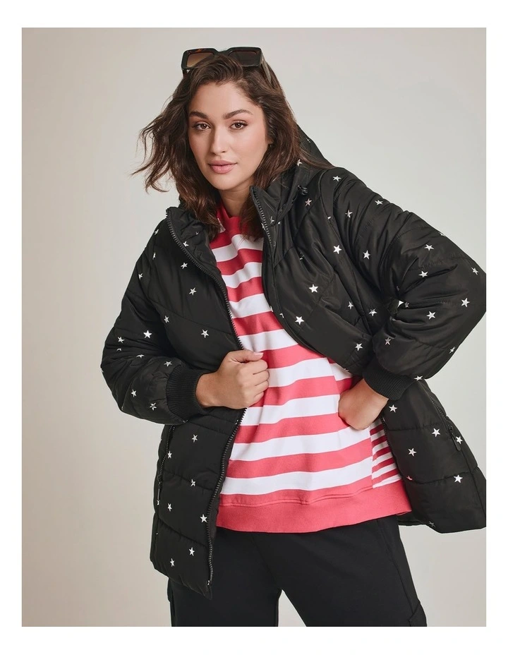 Quilted Puffer Jacket Print in Mini Star Print image 5