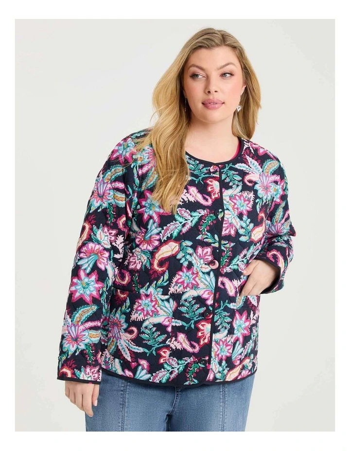 Natural Reversible Jacket in Bloom Print image 1