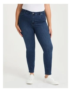 Cotton Skinny Fit Jean in Mid Indigo