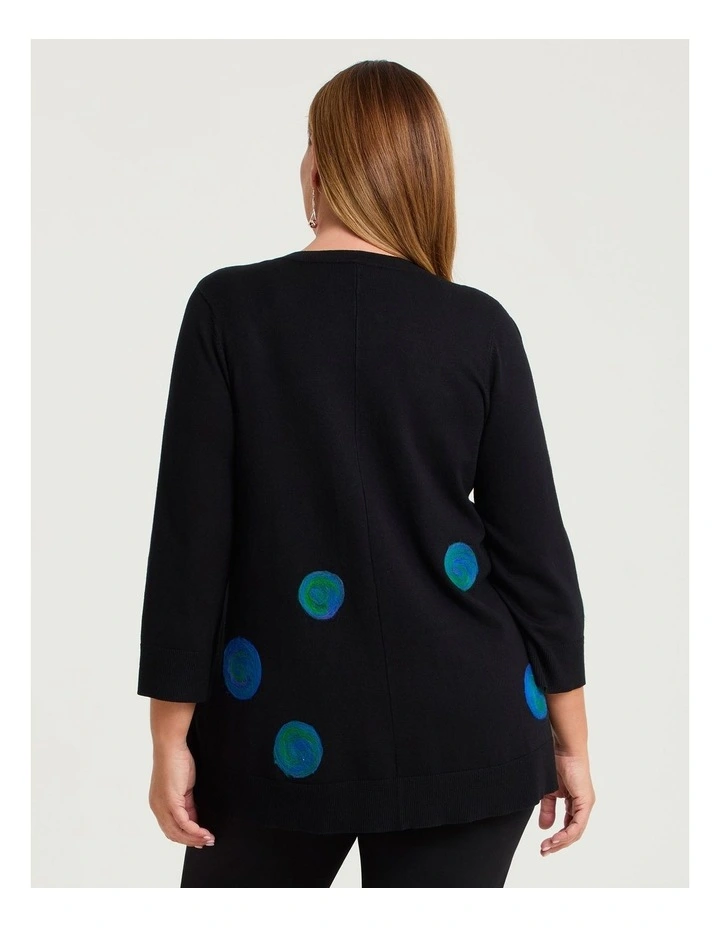 Felt Spot Natural Tulip Jumper in Black image 2