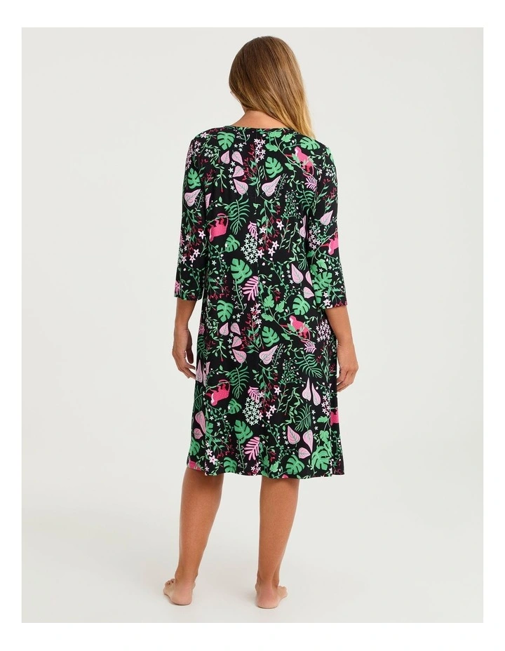 Bamboo Nightie in Midnight Jungle Print image 2