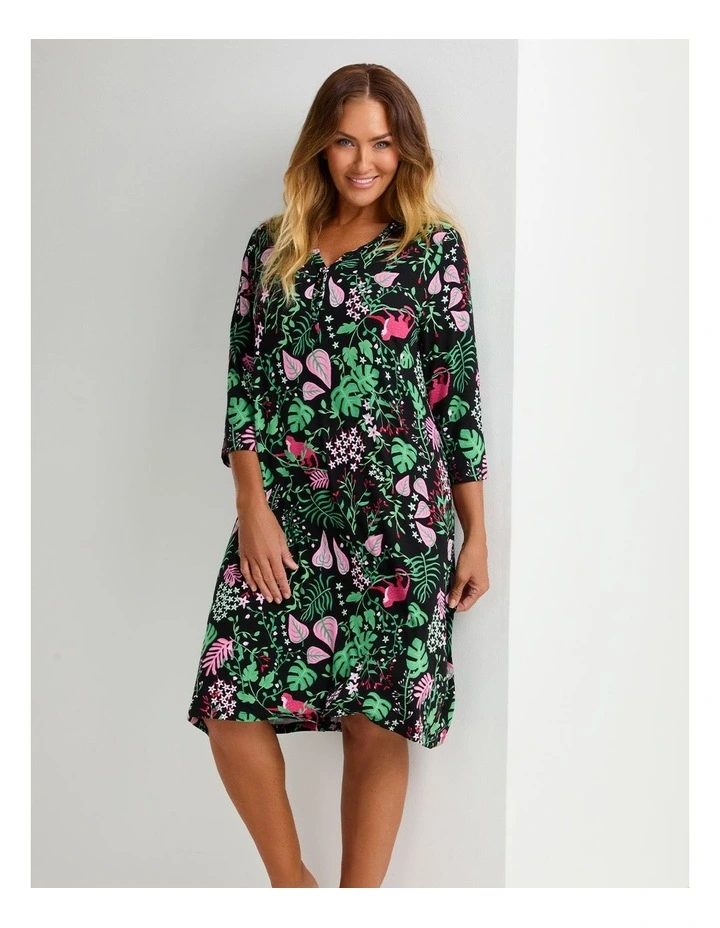 Bamboo Nightie in Midnight Jungle Print image 4