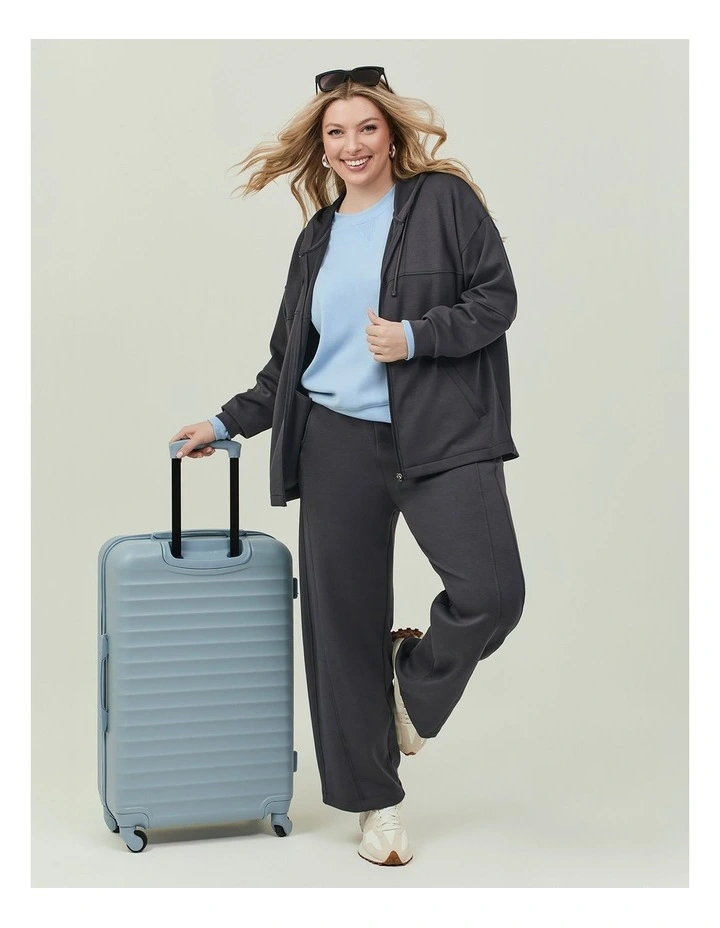 Luxe Touch Seam Wide Leg Trackpant Platinum Steel image 5