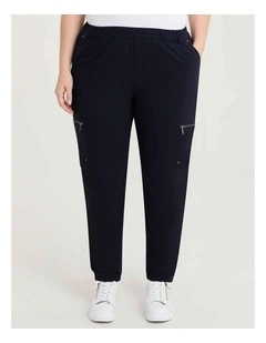 Castaway Pull On Zip Cargo Pant Navy