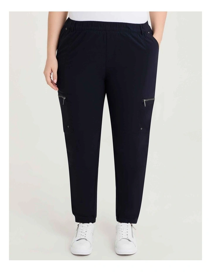 Castaway Pull On Zip Cargo Pant Navy image 1
