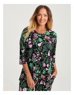 Bamboo Midnight Jungle Pj Top Print